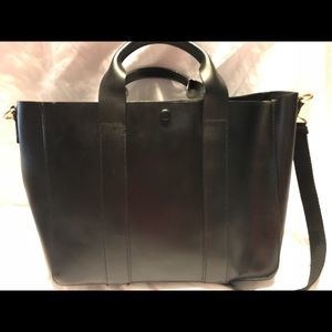 Gap black leather crossbody